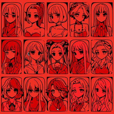 girls that look diffrent anime