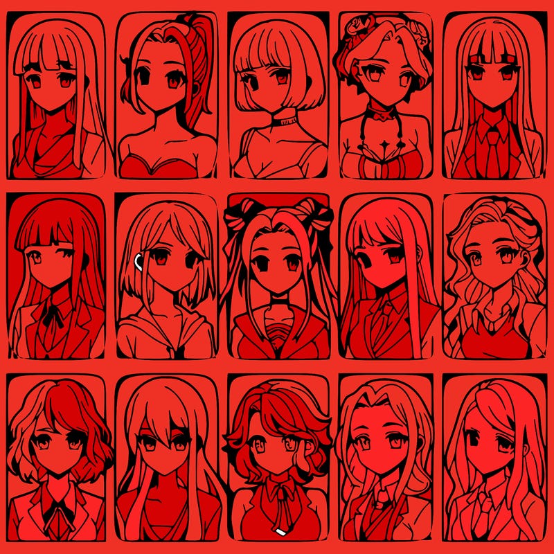 girls that look diffrent anime