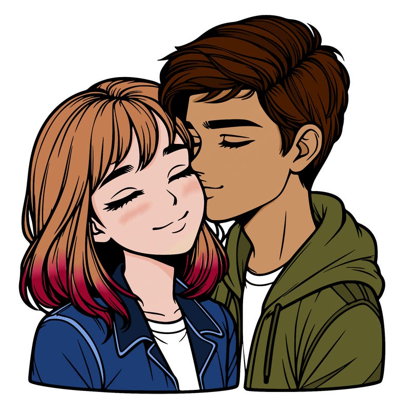 realistic girl and boy  love