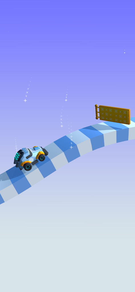 Car racing games truck race 3d - A small blue car racing on a blue and white checkered track