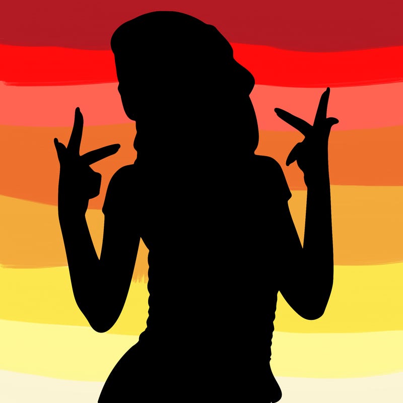 realistic teenage girl with braids and a beanie and crop top doing 🫶🏼