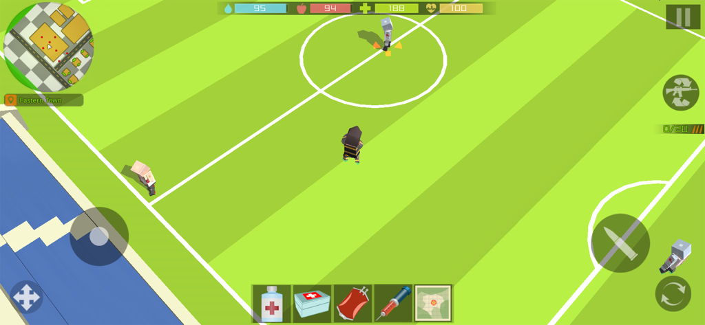 Pixel Zombie Hunter: Survival - Pixel Zombie Hunter Survival gameplay with voxel character and inventory