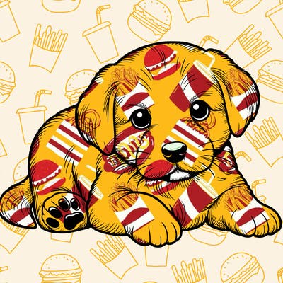 a cute realistic puppy