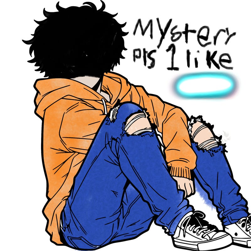 a male hoddie ripped jeans messy hair anime