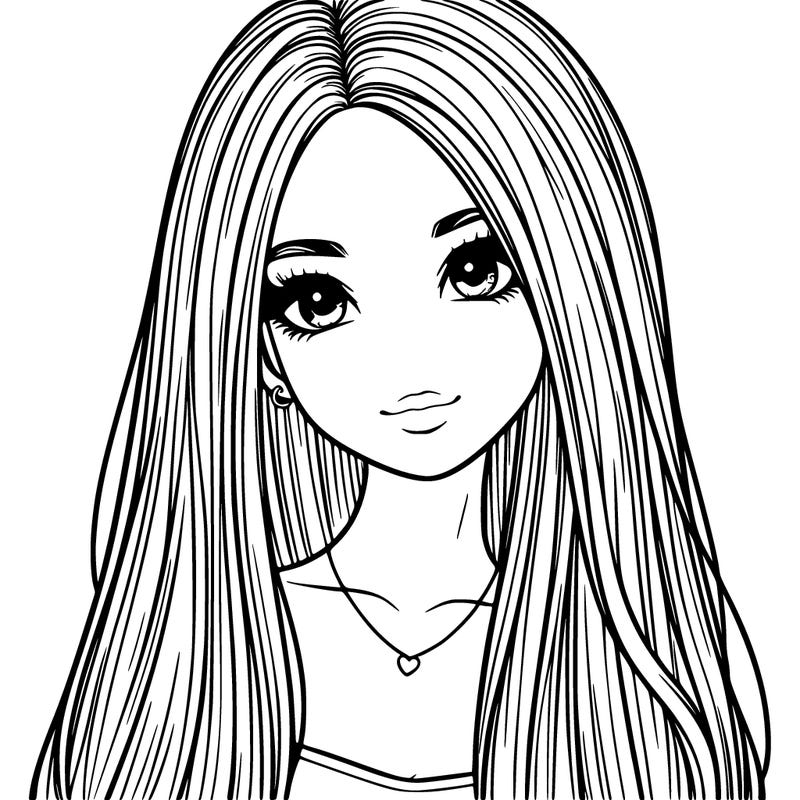 realistic pretty girl with straight hair