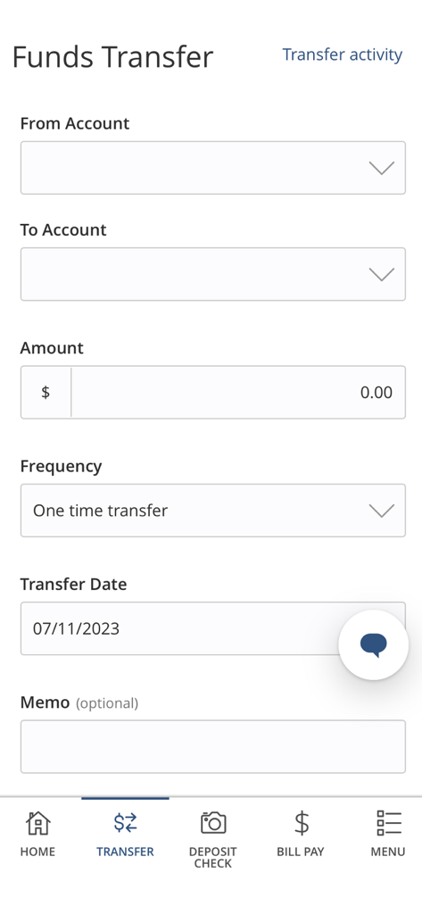 National Bank of Middlebury - National Bank of Middlebury funds transfer screen