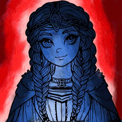 viking princess realistic with braids