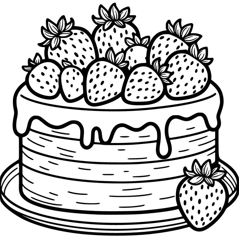 cake with strawberrys