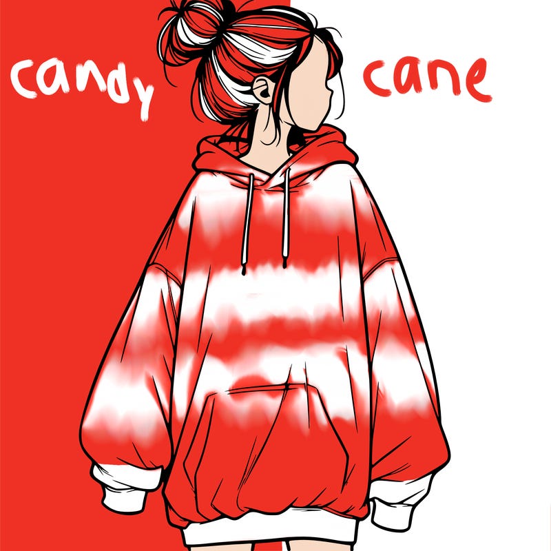 realistic girl with a oversized sweatshirt on and a bun