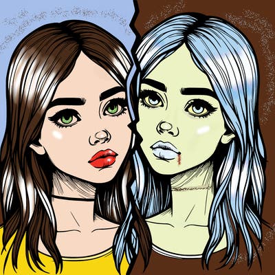 realistic girl split