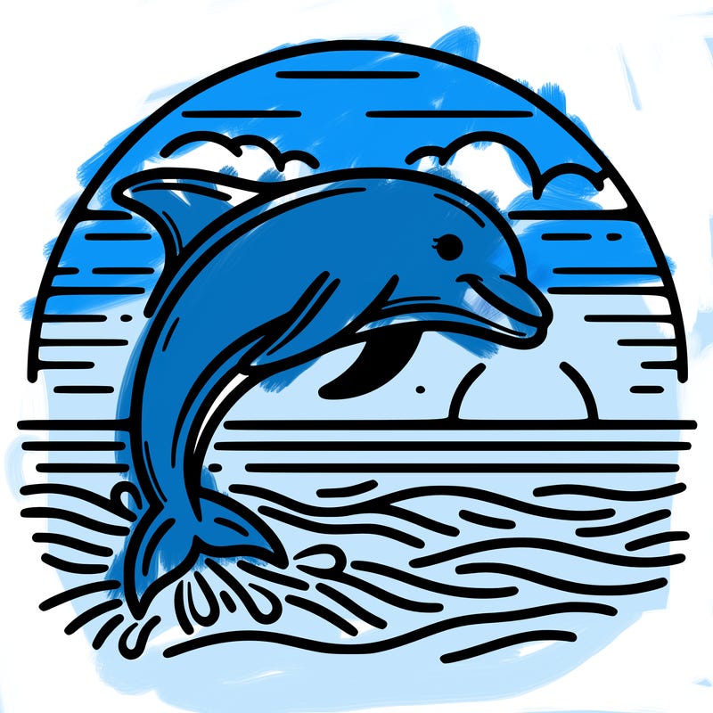 dolphin in a sunset