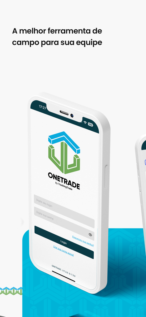 Onetrade - Onetrade mobile app login screen for field service teams