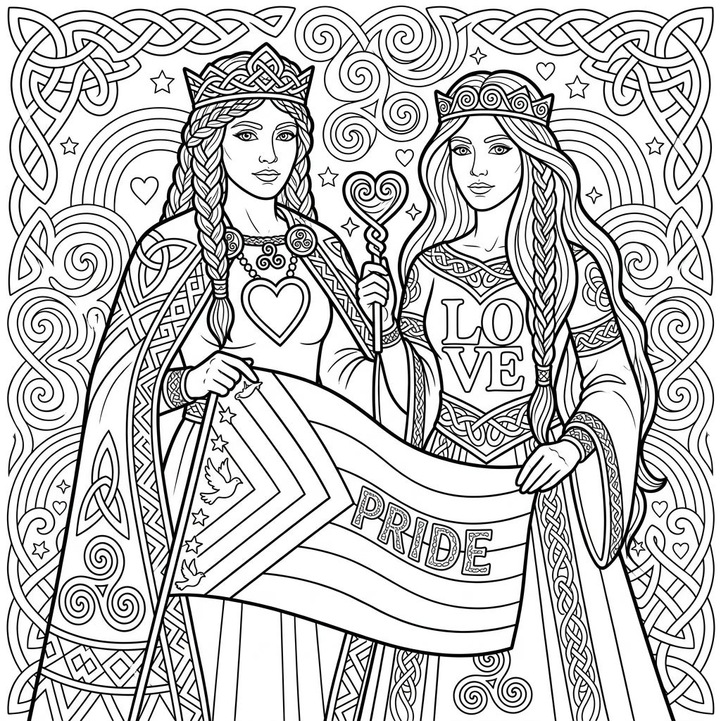 Celtic Queens Pride Coloring Page - Free Printable — Color Pop