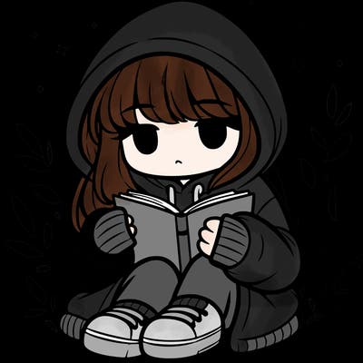 girl in oversized hoodie reading a book