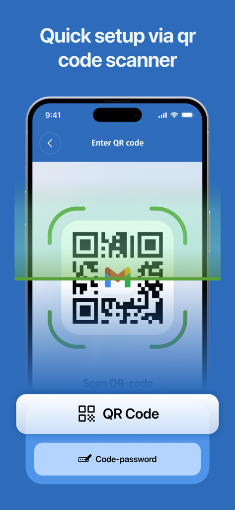 Aplicativo Duo Mobile Authenticator mostrando a digitalização de um código QR para configuração rápida de conta