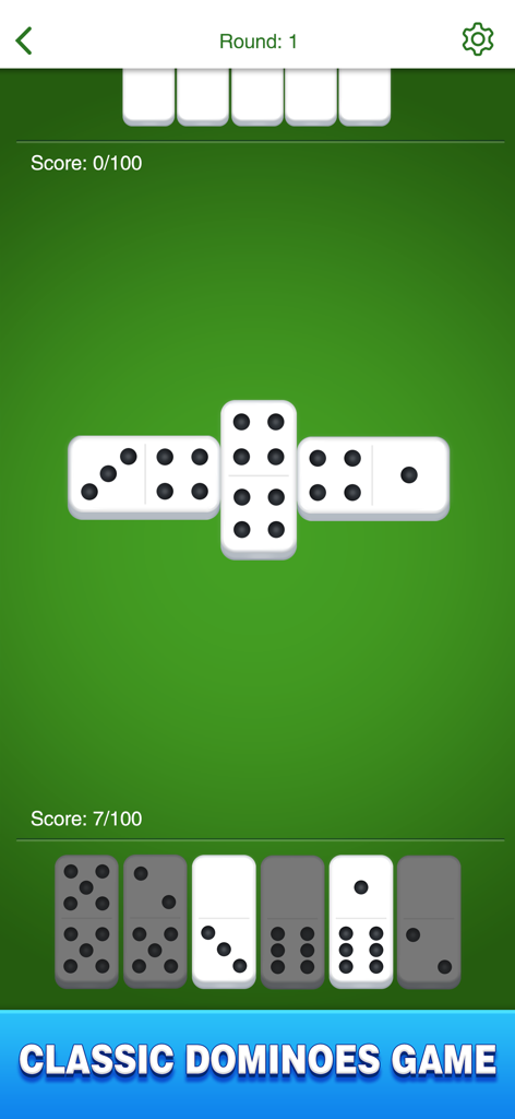 Dominoes: Tile Domino Game - Gameplay screenshot of the classic dominoes board game on a mobile device
