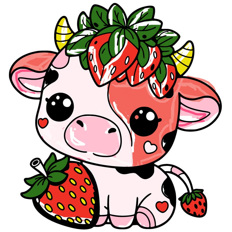 cute strawberry cow