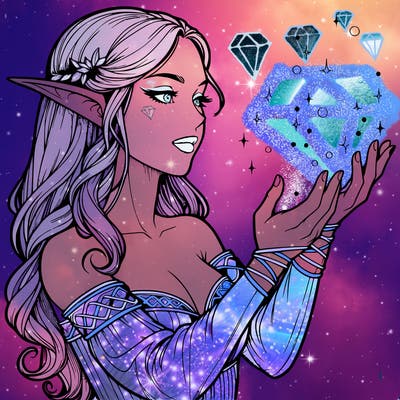 realistic elf girl doing magic