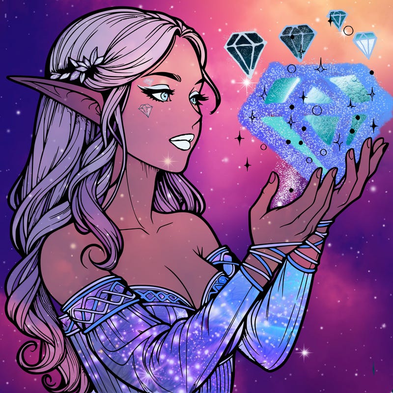 realistic elf girl doing magic