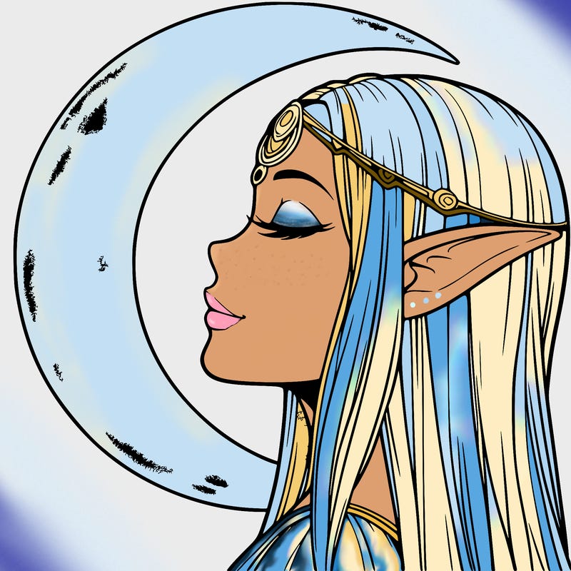 a realistic moon elf