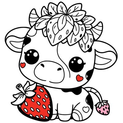 cute strawberry cow