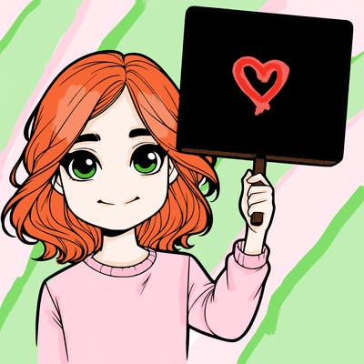 realistic girl holding up a sign