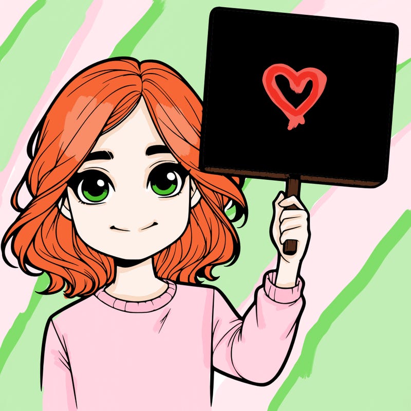 realistic girl holding up a sign