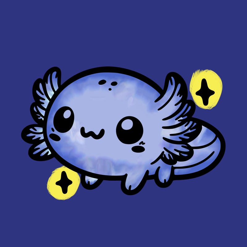 cute easy baby axolotl