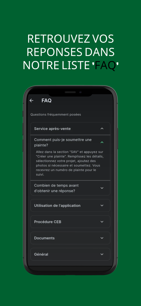 Grubbs Energy - Grubbs Energy mobile app FAQ screen showing help categories and support information