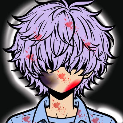 manga boy fluffy hair covering his eyes