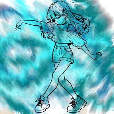 realistic girl danceing