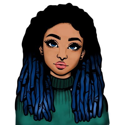 realistic girl with dread locks