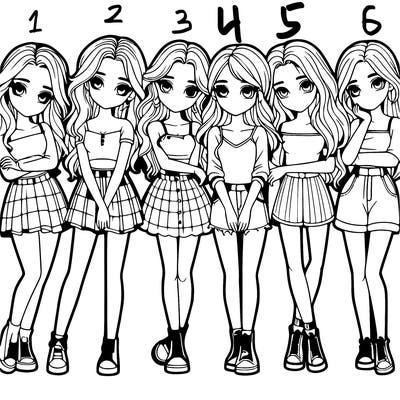 a group of girls realistic