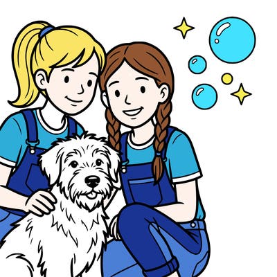 aria and emily and a dog 🐶