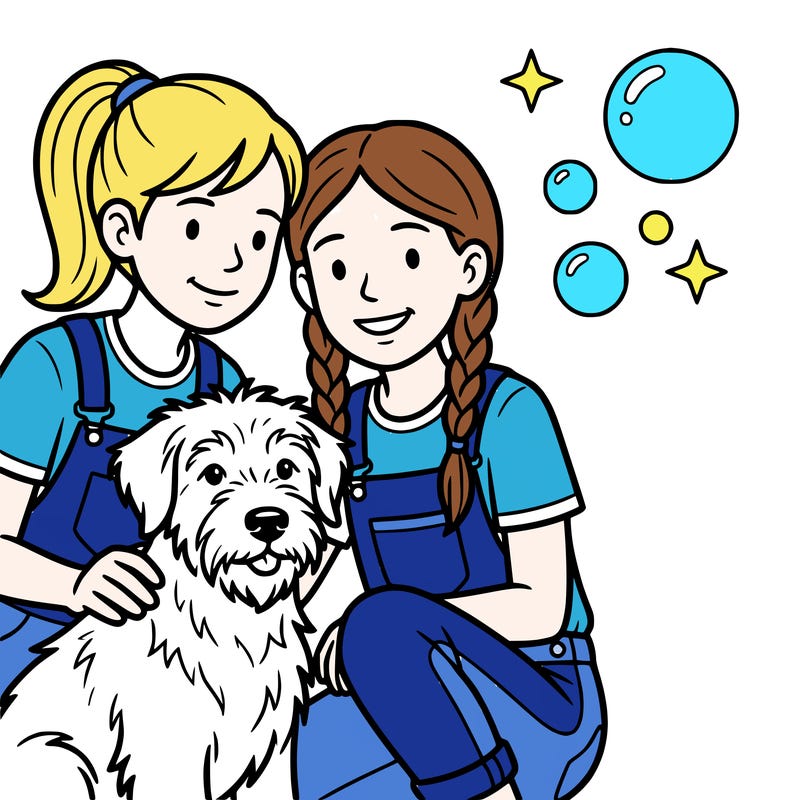 aria and emily and a dog 🐶