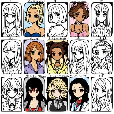 girls that look diffrent anime