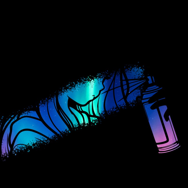 a realistic girl spray painting