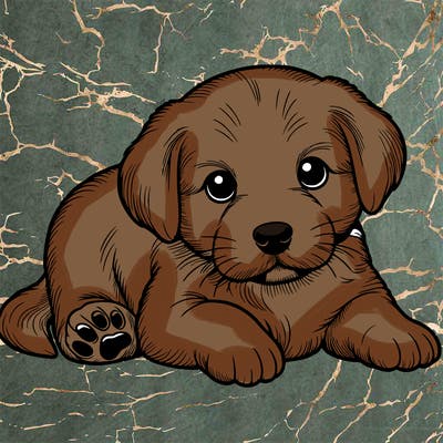 a cute realistic puppy