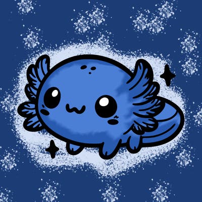 cute easy baby axolotl