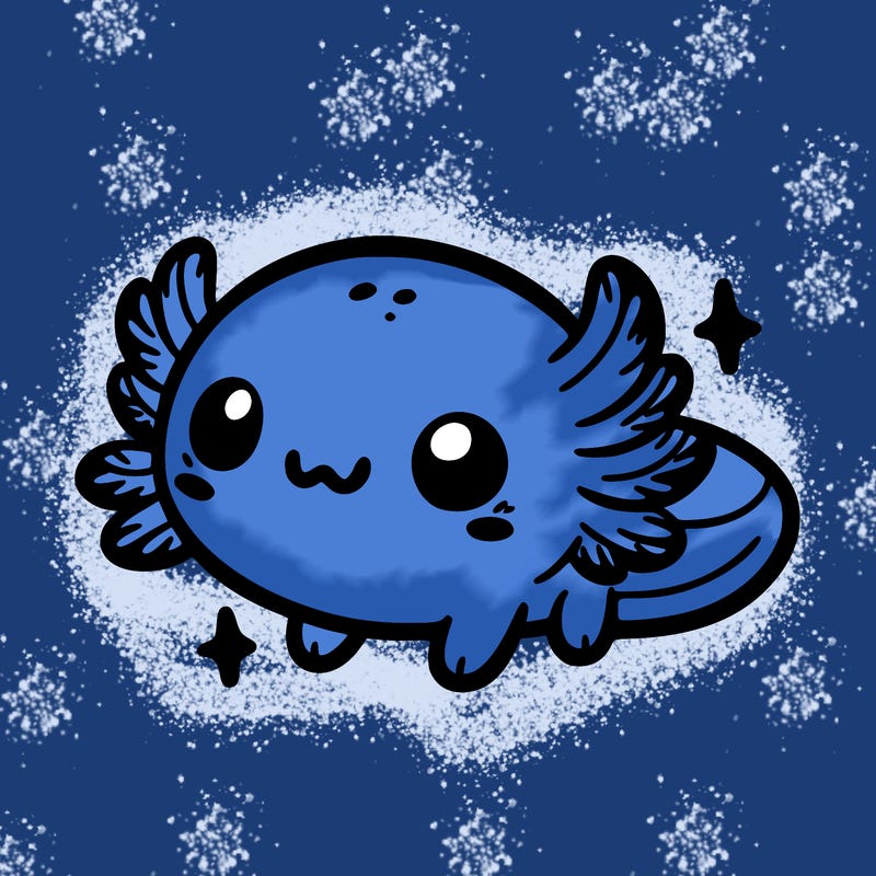 cute easy baby axolotl
