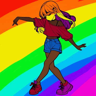realistic girl danceing