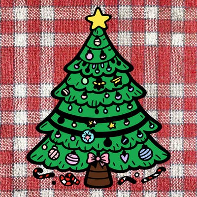 christmas tree with lots of details