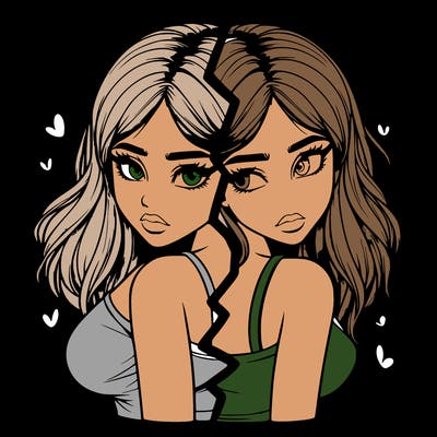 realistic girl split