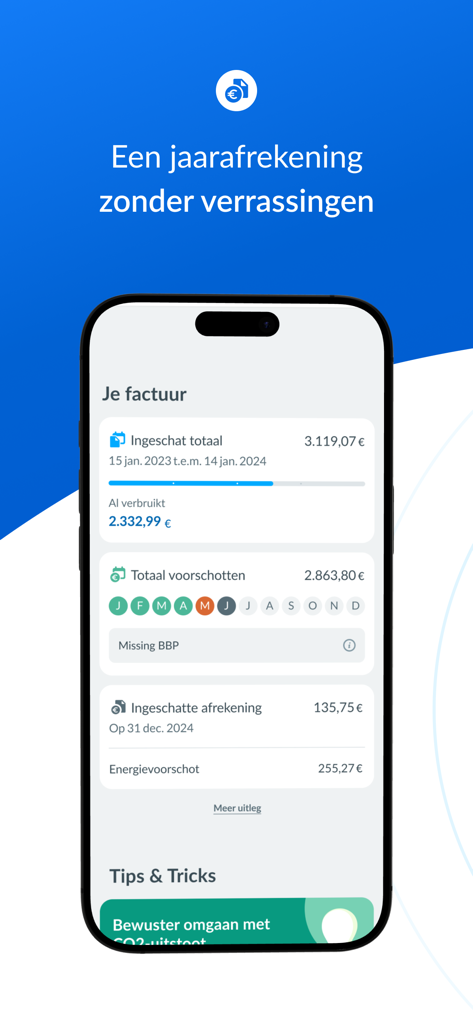 ENGIE Smart App - ENGIE Smart App billing dashboard showing estimated annual costs and energy usage tracking