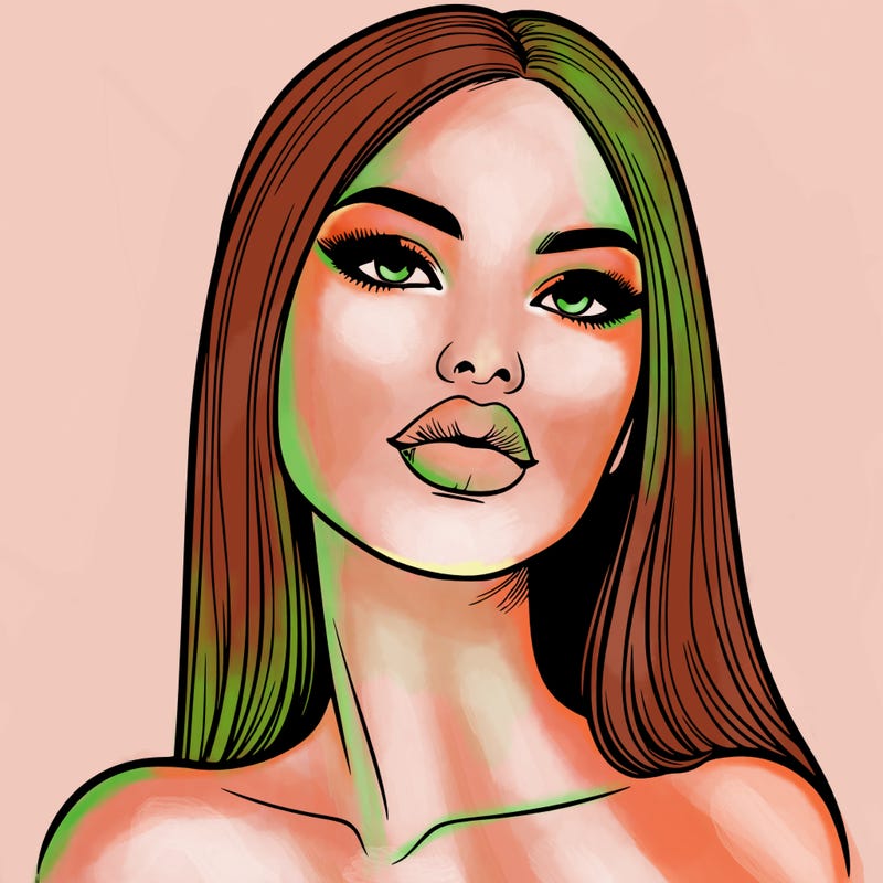realistic woman with full lips