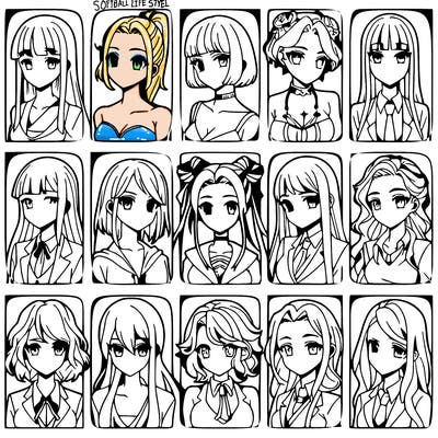 girls that look diffrent anime