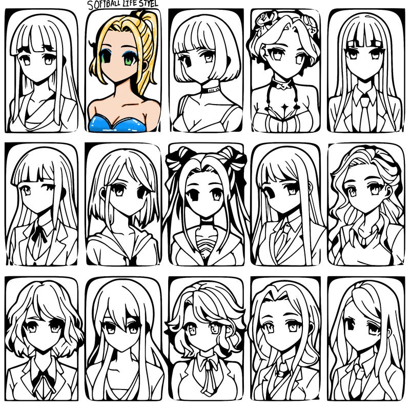 girls that look diffrent anime