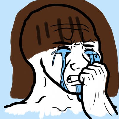 a realistic human crying