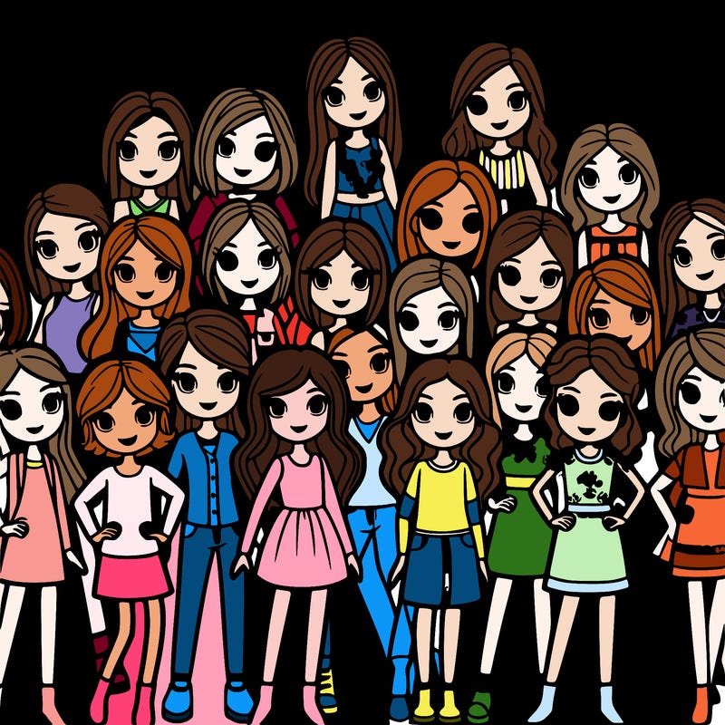 large group of girls