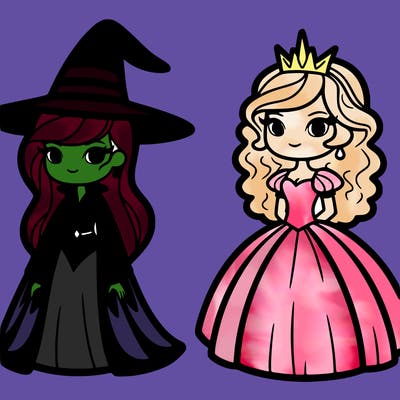 elphaba and glinda  from wicked